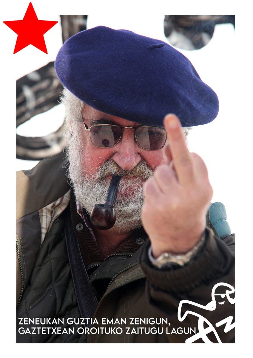 Beti kide, errebelde, eskuzabal, borrokalari, prestu, zirikatzaile. Zeneukan guztia eman zenigun. 
Gaur 18:30etan omenaldi  bat eingo dogu San Josen dekogun monolitoan Pipasi azken agurra emonteko. Ondoren topa egingo dogu gaztetxian. 
Gaztetxian beti oroituko zaitugu lagun!