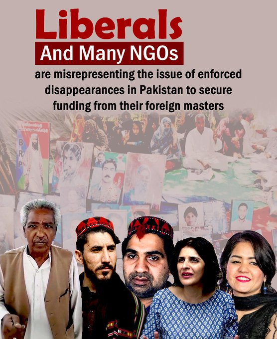 Samreen68550337's tweet photo. بلوچستان میں لاپتہ افراد پر پاک فوج کو ہمیشہ لبرلز اور بھارت نواز لابی نے نشانہ بنایا ہے۔
#RejectBLATerrorism
#Balochistanispakistan https://t.co/aozDzIYfms