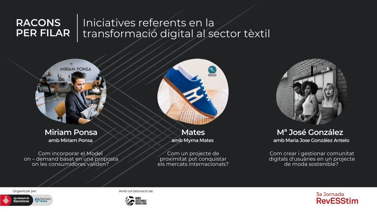 Calidoscoop's tweet photo. ✨Tot a punt per la #3aJORNADAREVESSTIM el dimarts 31/05
Darreres novetats📣la Núria Nubiola de @backtoeco substitueix a la Carol Blazquez d’Ecoalf, i la Begoña Planas a l’Esther Perelló com a moderadora
🔗https://t.co/Atrd8b1tdK
T'hi esperem!⚡️
#barcelonaactiva #modasostenible https://t.co/pfSNfogzum