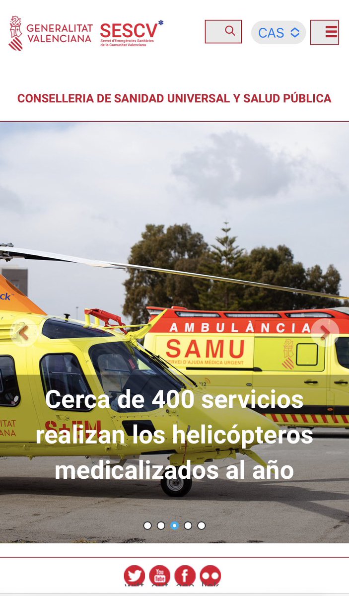 El Servicio de Emergencias Sanitarias de la Comunitat Valenciana (SESCV) pone en marcha su página web ses.san.gva.es, coincidiendo con el Día Internacional de la Medicina de Urgencias y Emergencias
