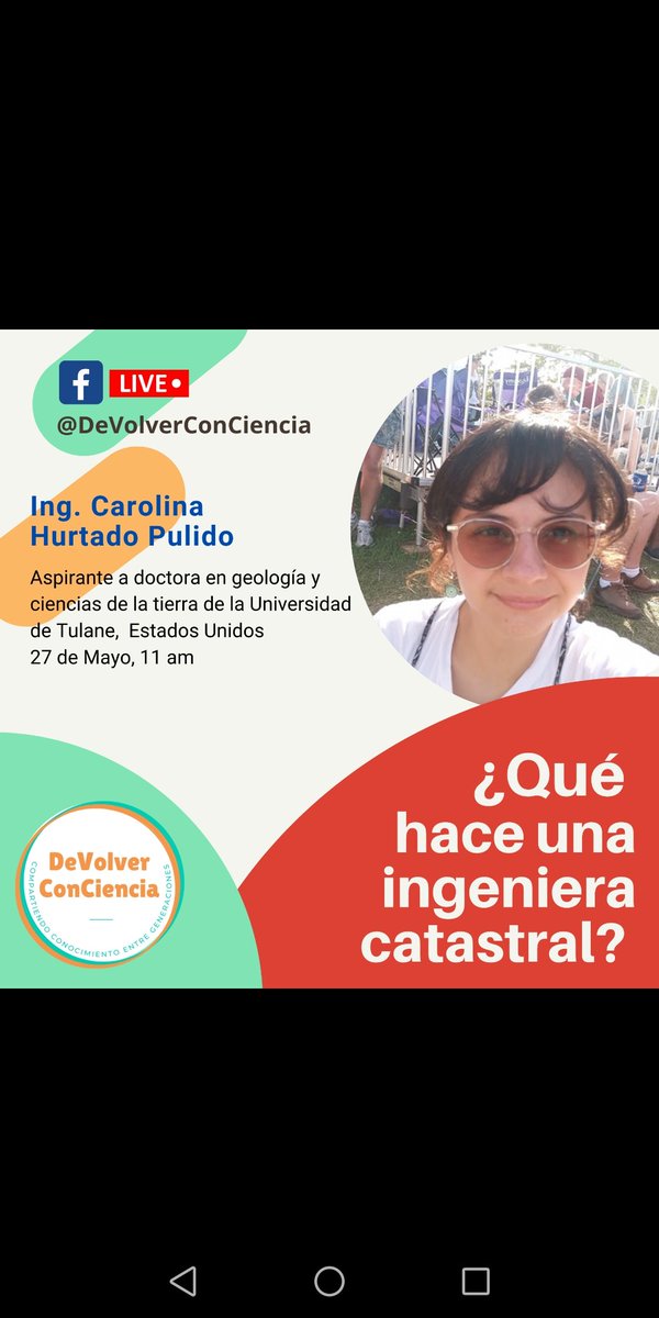 ¿Alguna vez te has preguntado que hace una ingeniera catastral? Acompáñanos hoy a las 11 am para averiguarlo y conocer la historia de vida de Carolina. facebook.com/10172806227697… #WomenInScience #cientificascolombianas #WomenInSTEM