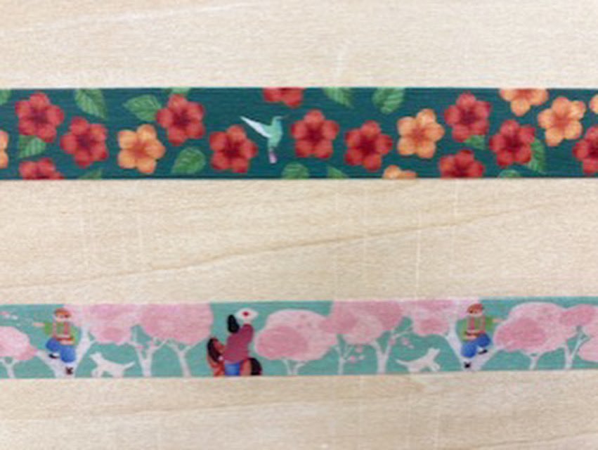 Mt イベント情報 22年ｄｉｙチャレンジ ｍｔマスキングテープであそぼう With ｄｃｍ Dcmホーマック盛南店 限定テープのご紹介 画像上から まるいちきゅう ハイビスカス まるいちきゅう 花咲か爺さん 各15mm 7m 260 詳しくはこちら