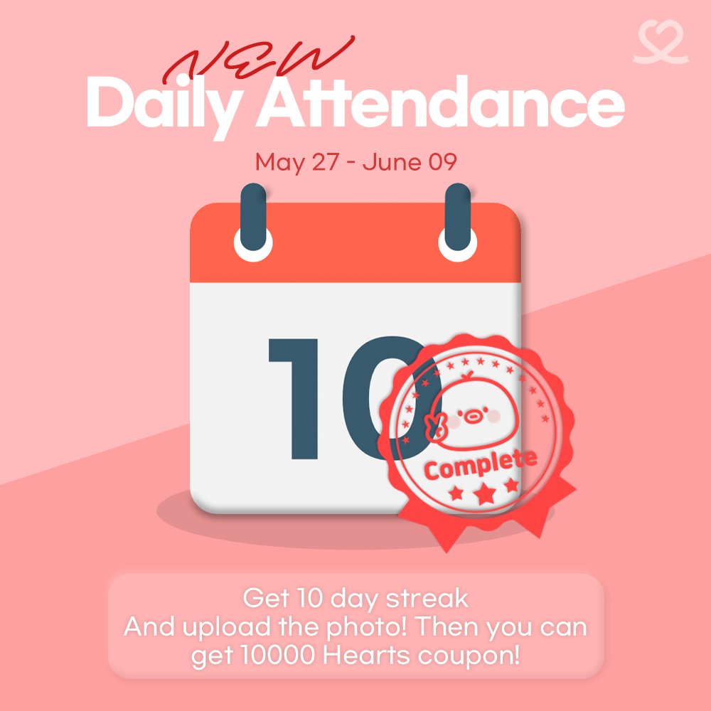 kpopidol_en's tweet photo. 🗓️Attendance Check Event

🙌We've got Daily Attendance Check on the app!

🎉To celebrate it, we are holding an event!

✅If you get 10 stamps, you can have a chance to get a 10000 hearts coupon!💌

#StampGotcha

🔎Details
https://t.co/iZA9ZvoRwU
📲Join us
https://t.co/tKapHYSvtr https://t.co/gQAHiSOVVo