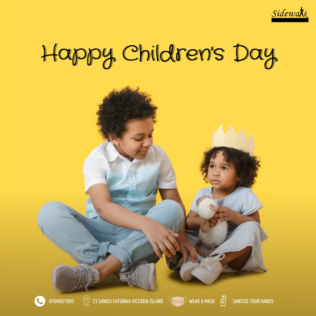 SidewalkVi's tweet photo. Make today good enough for our children to grow and own tomorrow. Put a smile on the face of a child and you have lighted a million stars. Happy Children's Day!
#SidewalkVI #BarInLagos #ChildrensDay #AfricanChild #HappyChildrenDay https://t.co/77TCCVkvNs