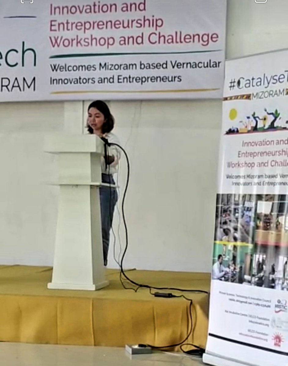 AicSelco's tweet photo. Ms. Angela, today at the #CatalyseTech event in #Mizoram talking about system design in terms of sustainable designs, green buildings and urban farming for a cleaner future. @CMOMizoram @mnreindia https://t.co/Ag38tIWjqk