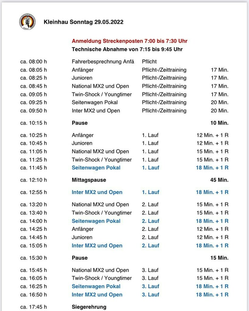 damcv_de's tweet photo. Zeitplan am Sonntag https://t.co/kbQEUik6DJ https://t.co/4jw1RDxltv