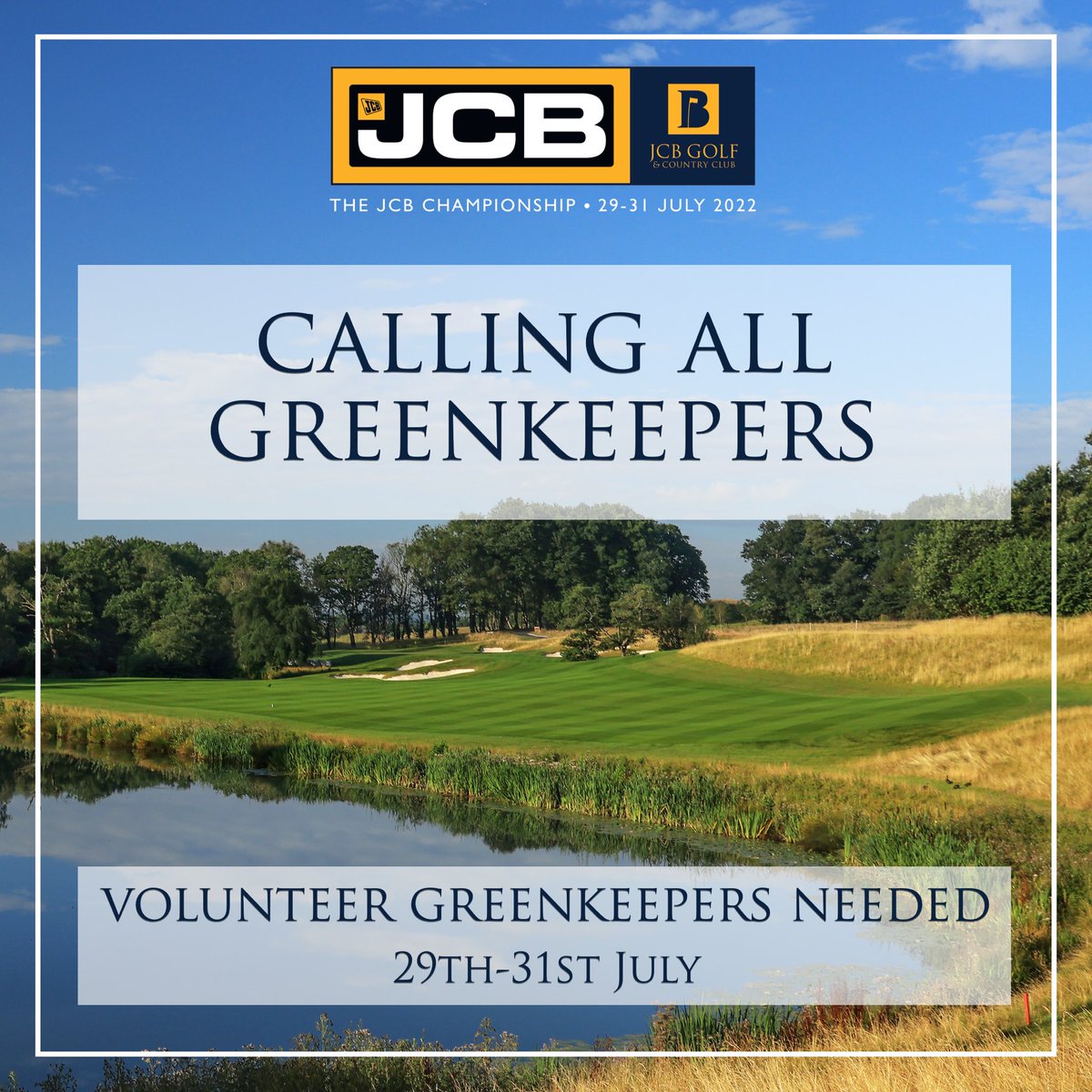 JCB Golf & Country Club (@jcbgolfcc) on Twitter photo Greenkeepers!🏌️♂️🏌️♀️
Interested in gaining some great experience <a href="/JCBGolfCC/">JCB Golf & Country Club</a>? Come and join the Course Maintenance team for our <a href="/euLegendsTour/">Legends Tour</a> event at the end of July and help us deliver world class playing surfaces! ⛳️🚜💨
Contact Callum.wark@jcb.com for more information Greenkeepers!🏌️♂️🏌️♀️
Interested in gaining some great experience <a href="/JCBGolfCC/">JCB Golf & Country Club</a>? Come and join the Course Maintenance team for our <a href="/euLegendsTour/">Legends Tour</a> event at the end of July and help us deliver world class playing surfaces! ⛳️🚜💨
Contact Callum.wark@jcb.com for more information