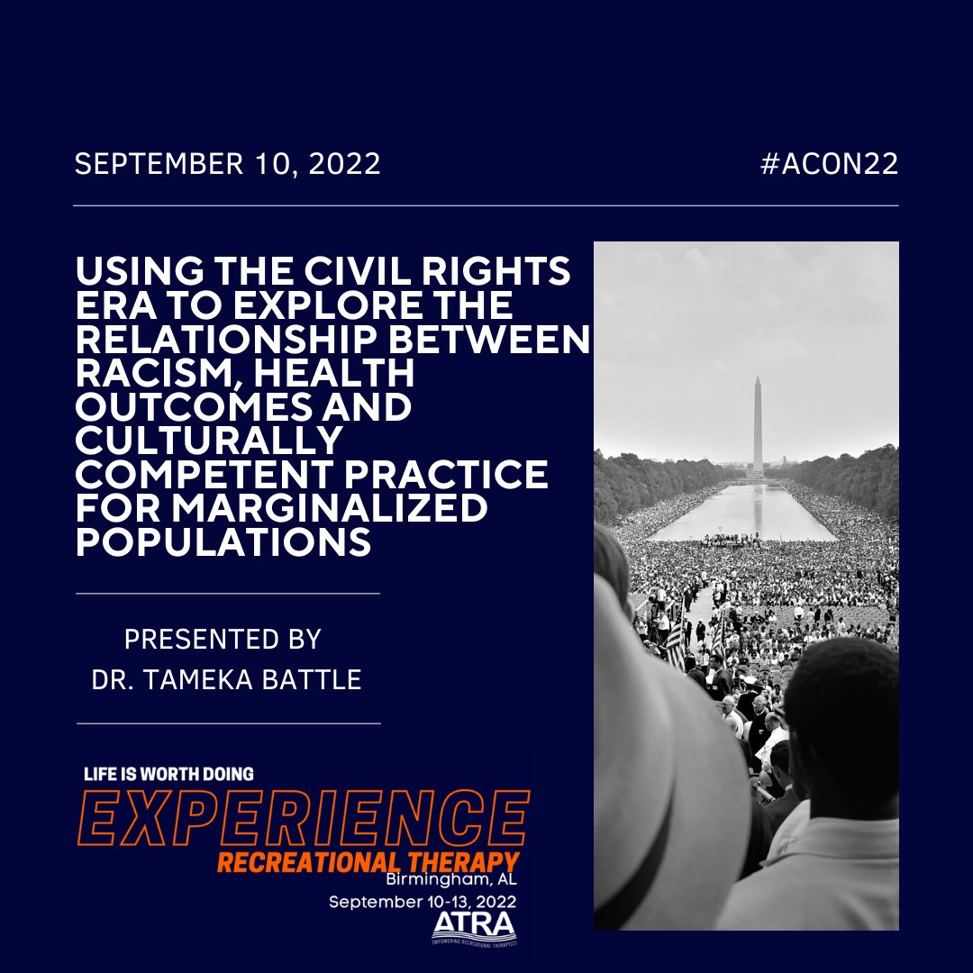 ATRAinAction's tweet photo. #ACON22 SESSION HIGHLIGHT
Join us for a half-day session at the Birmingham Civil Rights Institute where participants will be able to connect the Civil Rights era to the legacies of racism, discrimination, and inadequate health care of African Americans.
https://t.co/Tc7r5Na1Ii https://t.co/B6GF8f7Bkg