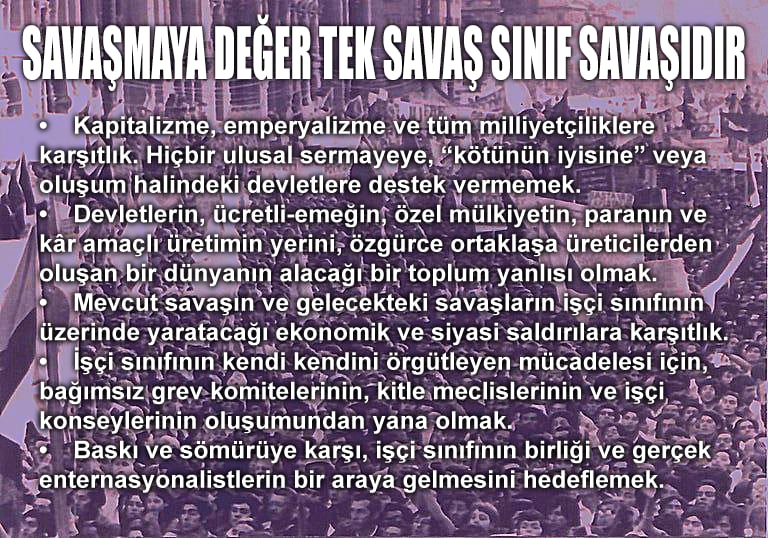 Aşağıda NWBCW komitelerinde birlikte hareket edebilmemiz için gerekli asgari ilkeler yer almaktadır, bunlara katılıyorsanız, Savaşmaya Değer Tek Savaş Sınıf Savaşıdır demek için bizimle iletişime geçin! 

leftcom.org/tr/articles/20…