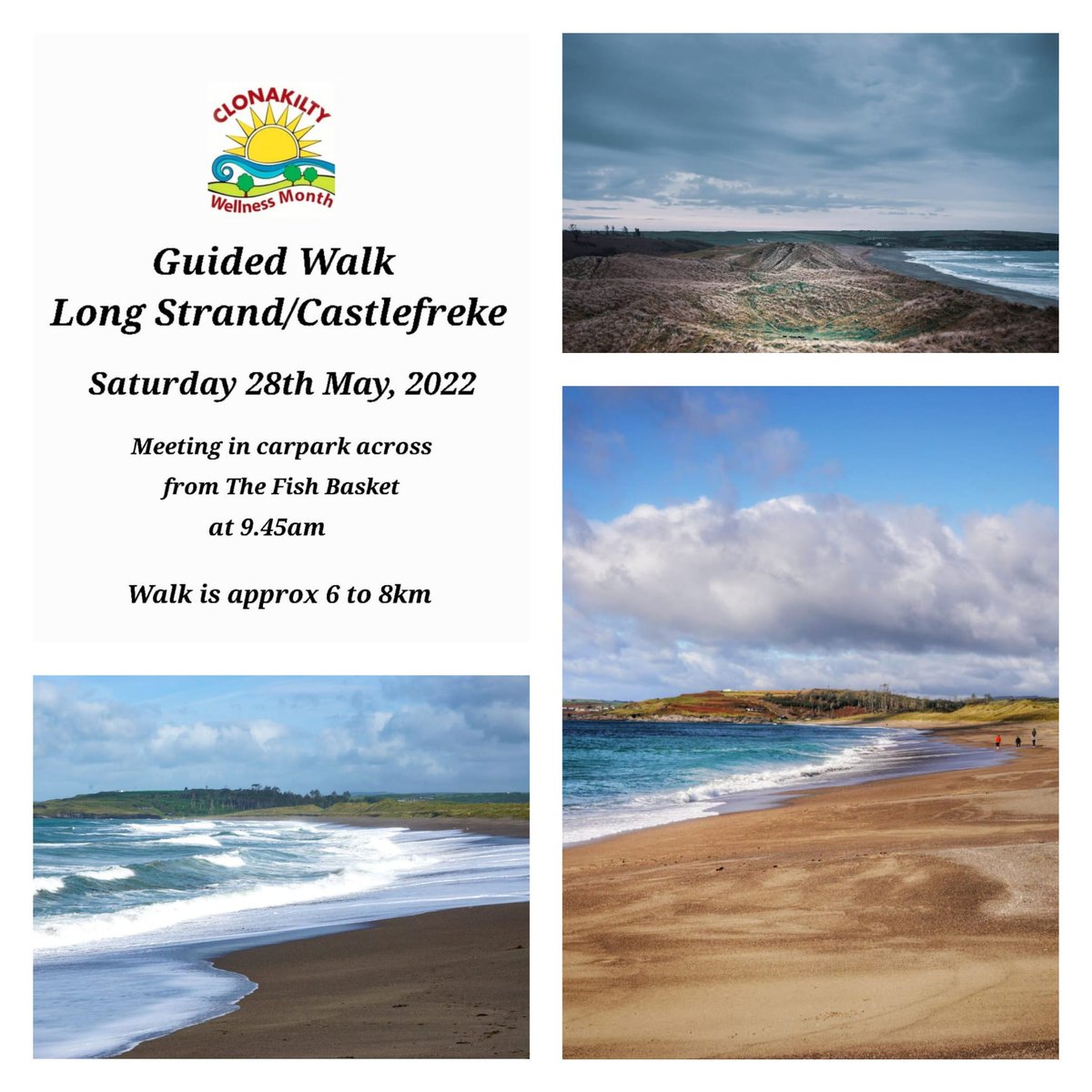 sinead_crowley's tweet photo. #ClonakiltyWellnessMonth Guided Walk tomorrow, Saturday, in #Castlefreke in association with @crkmentalhealth, #Siúlóid@CCRC & #CorkWalkingMonth.
Meet in carpark across from @TheFishBasket in Long Strand at 9.45am.
Please wear appropriate clothing and footwear.
All welcome. https://t.co/qU4GisOXrG