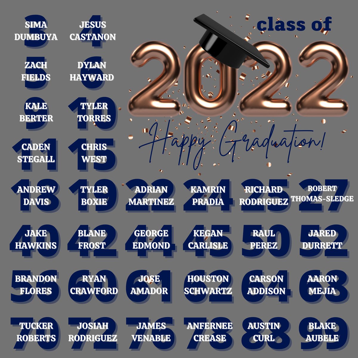 Congratulations to our graduating seniors!!! Once a Wildcat, always a Wildcat!