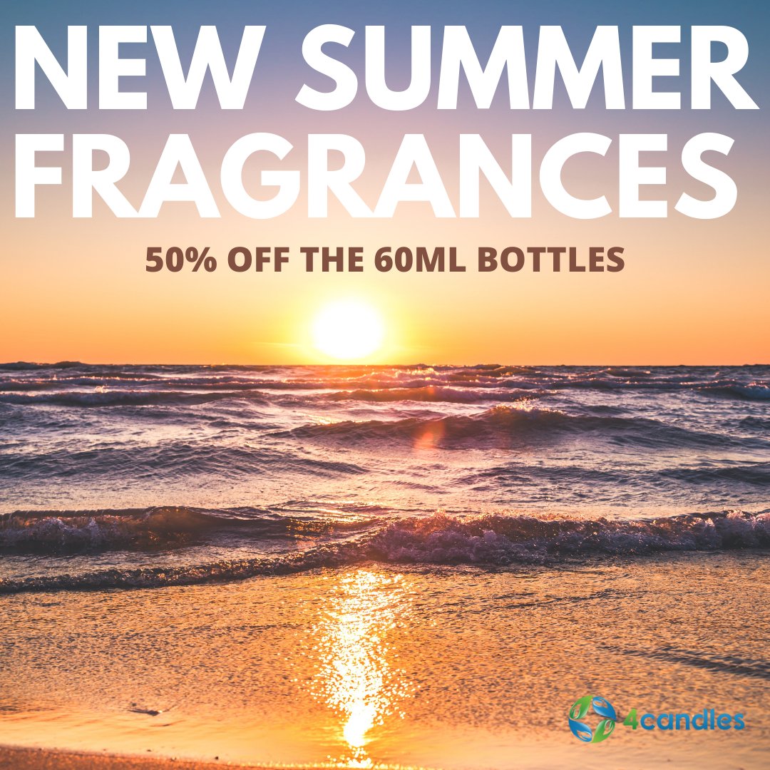 We've launched 6 new Summer fragrance oils in our Style Range! With the long bank holiday weekend fast approaching, now is the perfect time to test new fragrances and we're offering 50% off the 60ml bottles until 06/06/22. View the new fragrances here: 4candlesuk.blogspot.com/2022/05/six-ne…