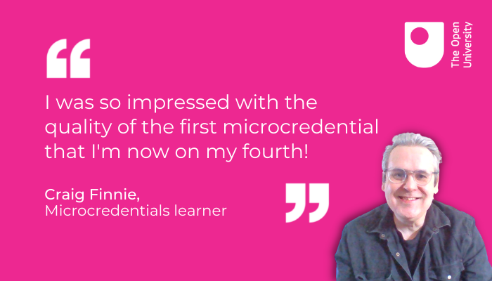 “Once I got a taste for microcredentials, I couldn’t stop!”

Craig first tried #microcredentials in 2020 and says they were such a great opportunity to upskill that he’s now done 👏FOUR👏 – all via <a href="/FutureLearn/">FutureLearn</a>!

They’ve even helped him to land a new job.

ounews.co/student-storie…