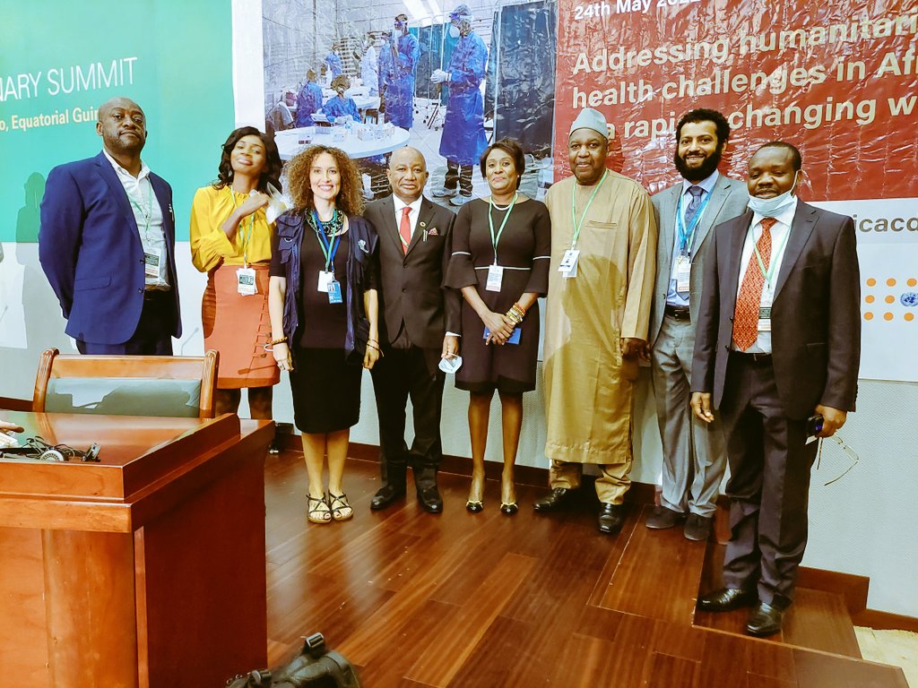 OMS_EcuatorialG's tweet photo. WHO is participating to AU Humanitarian Summit in Malabo EQG to #buildforwatdbetter based on #resilient systems and #transformative initiatives to accelerate attainment of #UHC  #Health security #SDG2030 and #Agenda2063 @WHOEQG @WHOAUECA @WHOAFRO https://t.co/SpBc1rRb9n