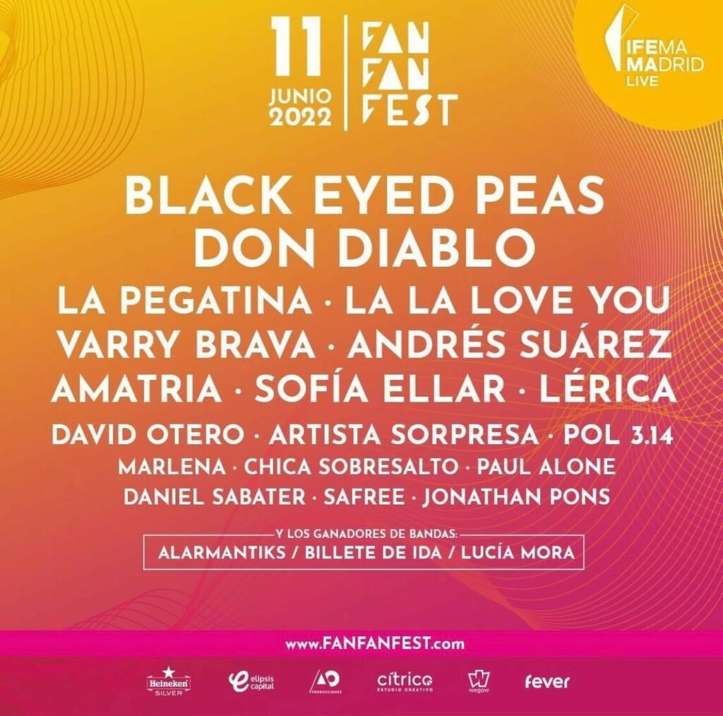 Se acerca el #FanFanFest en
@ifema_madrid y estamos seguros que se convertirá en el paraíso de la música en directo el próximo 11 de junio 🎶⭐

¡Ya estamos contando los días!

Consíguela ya tu entrada, ¿a que esperas?

Entre otros <a href="/blackeyedpeas/">The Black Eyed Peas</a> @chic… instagr.am/p/CeDzojfLeO3/