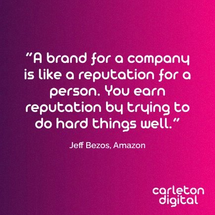 “A brand for a company is like a reputation for a person. You earn reputation by trying to do hard things well.” Jeff Bezos, Amazon #cxquotes #customerexperience
😎