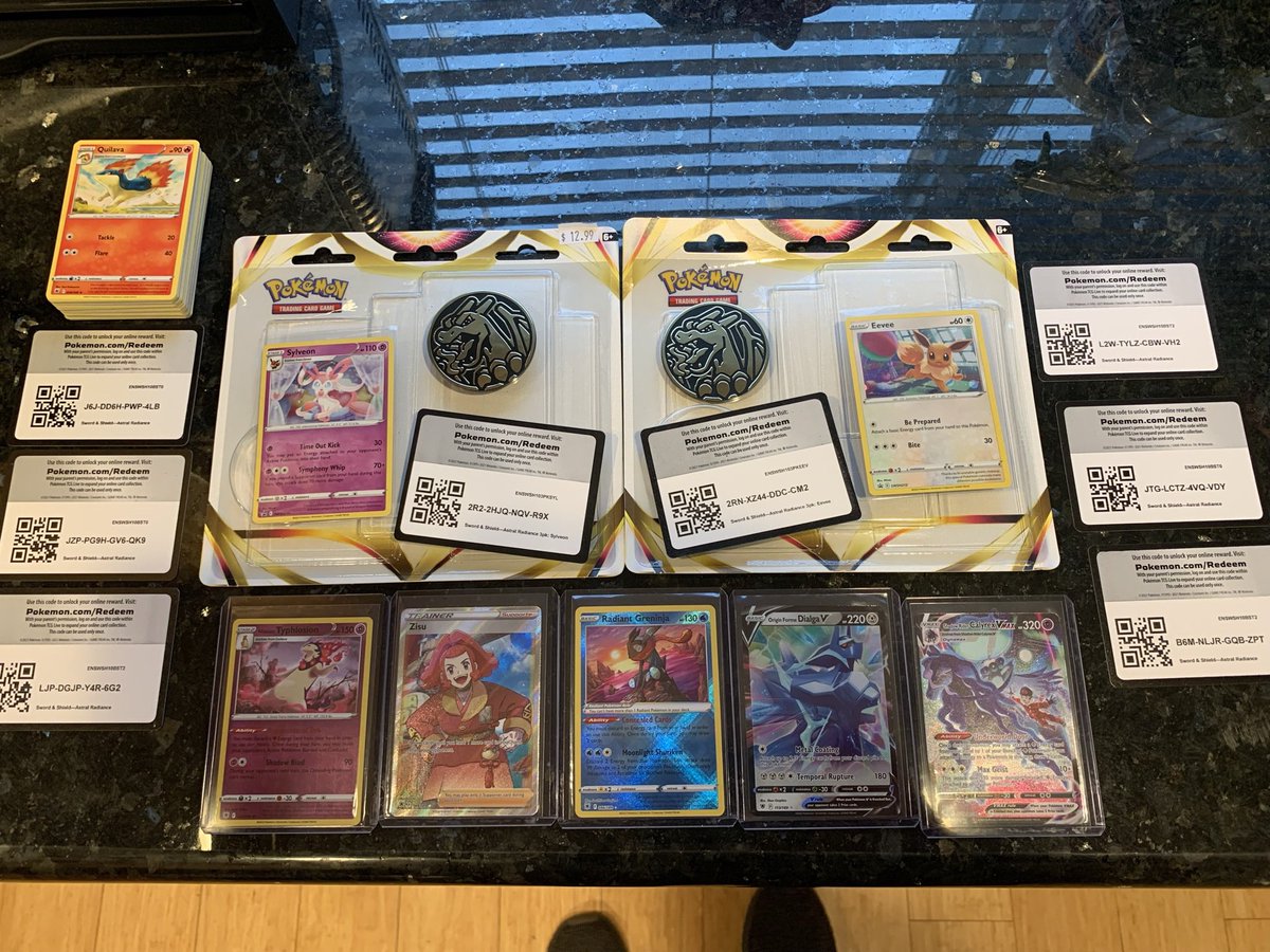 InGaddWeTrust's tweet photo. @PokemonTCGDrops Pulls from 2-3 pack blisters plus some code cards! https://t.co/XpQIEcmy5v