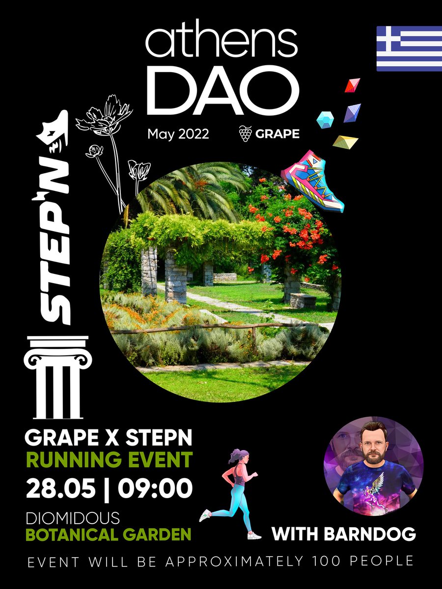 Barndog_Solana's tweet photo. 1/3
This is tomorrow for our Athens Live Offline event! 

We have 100 T-shirts, 1 Genesis NFT, 100 $GST but if numbers go above 200 🌋🌋 https://t.co/Jc12kGongY