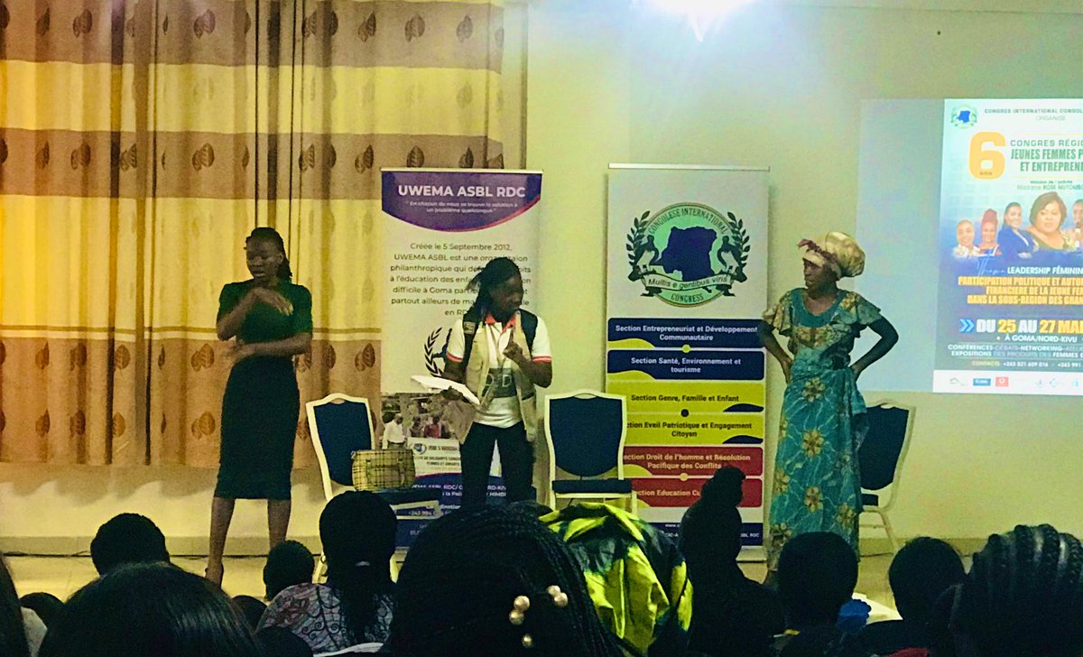 Racheamani's tweet photo. 6e congrès régional 
#ConfessionsFeminines pièce de théâtre écrite par @Amina_Murh  de @GaarjOrg.
Bravo pour ce que vous faites pour la résilience juvenile.

Les filles nous ont émerveillés. 
@ChantalFaida @UWEMAASBL @ffcrdc @sofepadi @LusengeJ https://t.co/MTihmsN8Rb