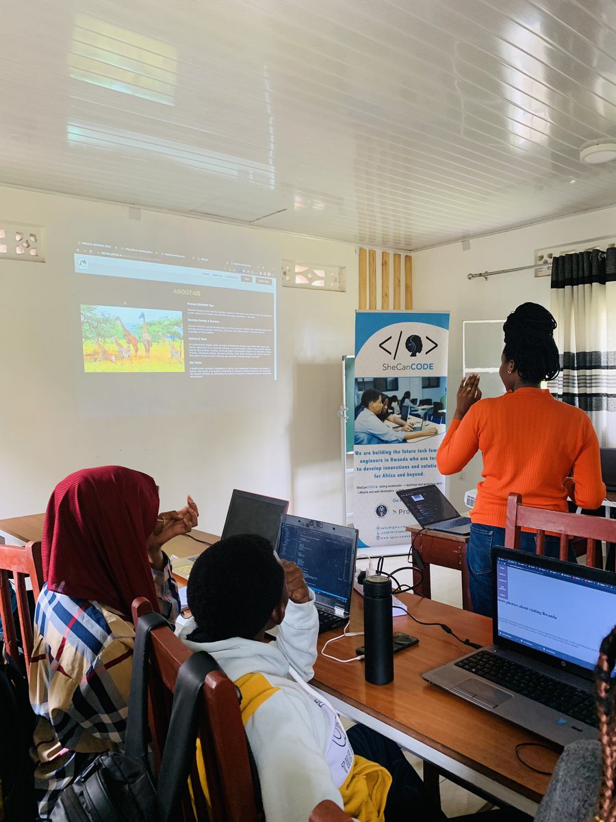 igirerwanda's tweet image. Within 1 week, @ShecancodeRW Cohort#6 participants were able to make demo presentations of their #WebsiteProjects that they designed using #HTML and #CSS skills they  have acquired so far👩‍💻👩‍💻💻

@IsraelinRwanda #USEmbassyRwanda #WomenInTech @AmbRonAdam @unwomenrwanda #GirlsCoding