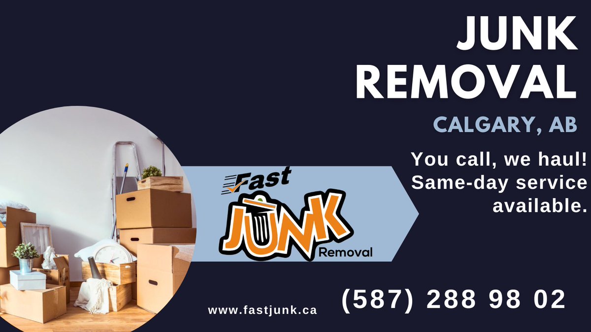 fast_junk's tweet photo. Contact us today and we'll get back to you with a free quote. (587) 288 98 02  https://t.co/u6nDuv9ELO
#junkremoval #calgary #fastjunk #realestate #junkhauling #rubbish #trash #wastedisposal #ecofriendly #wastemanagement #EstateCleanUp #recycling https://t.co/xBUUphXkhb