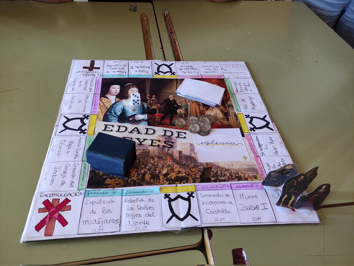 Gracias a la ponencia de <a href="/Jcsanchezumh/">Jose Carlos Sánchez</a> en el <a href="/edccss22_Malaga/">ENCUENTRO PROFESORES CCSS MÁLAGA 2022</a> salen cosas como estas. Ellos hacen sus juegos sobre los inicios de la Edad Moderna en España. Muchas gracias compañero 😊