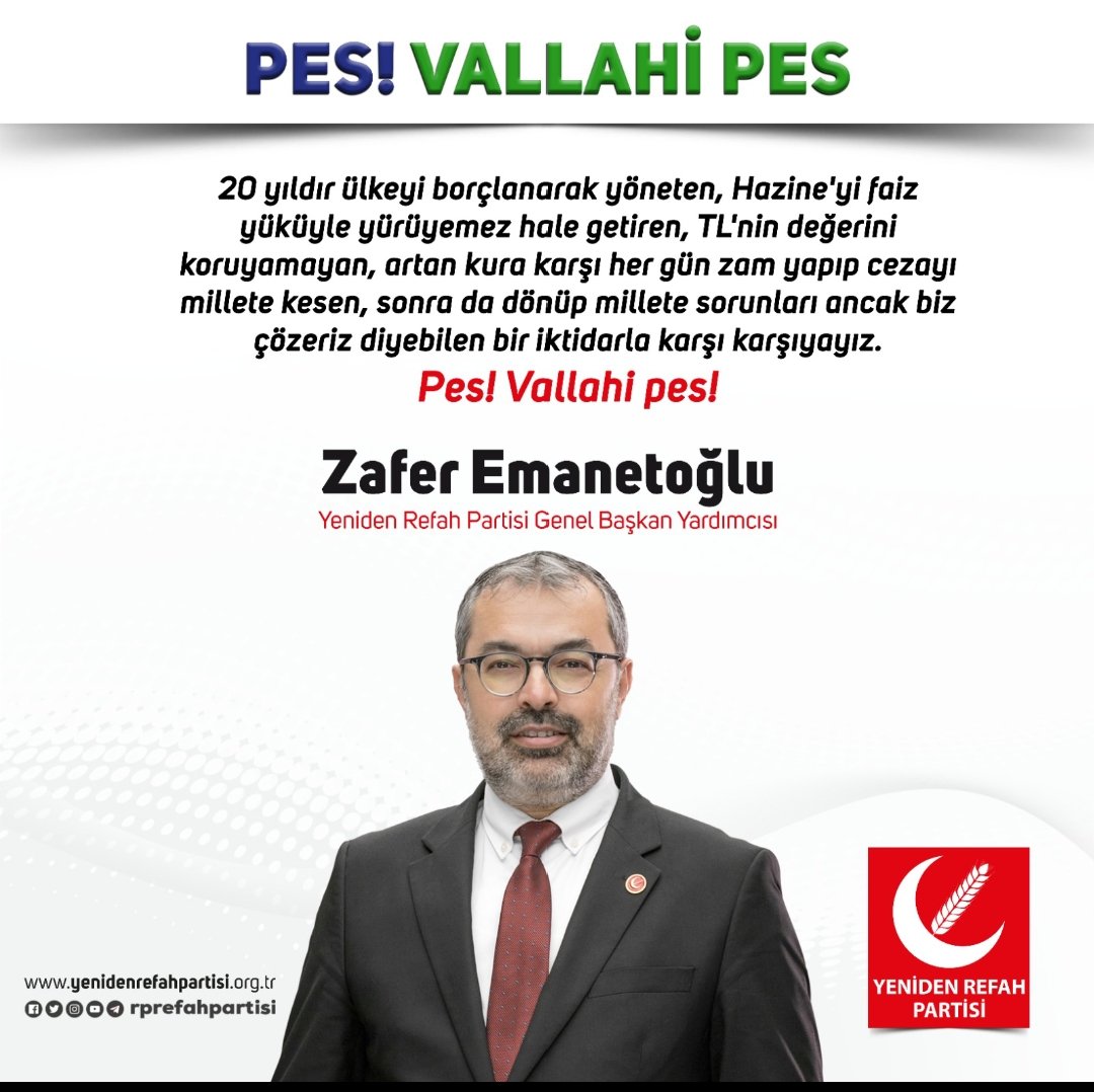 RefahToroslar33's tweet photo. Her gün zam yapıp cezayı millete kesen, sonra da dönüp millete sorunları ancak biz çözeriz diyebilen bir iktidarla karşı karşıyayız
Pes! Vallahi pes!

Zafer Emanetoğlu
Yeniden Refah Partisi Genel Başkan Yardımcısı https://t.co/d4Y1BB773S