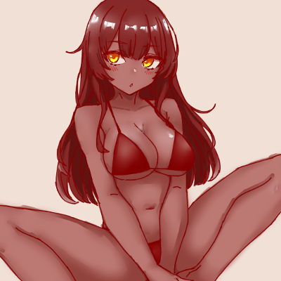 褐色黒髪の女の子描いてました 