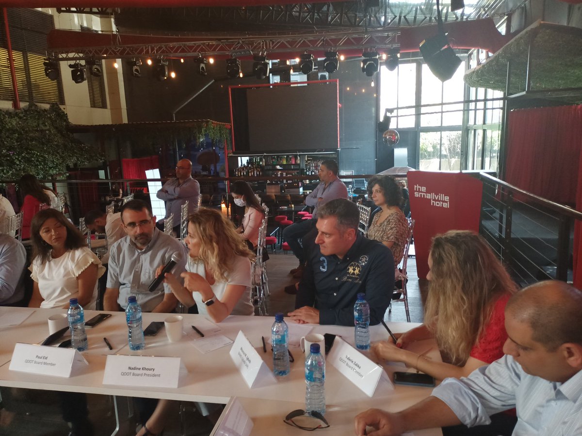 berytech's tweet photo. Our COO @RBoujawdeh introduced 'Berytech' scope of work and our impact report, welcoming the AgriFood SMEs who attended the round table.
Mrs. Nadine Khoury, president of QOOT also welcomed the attendees and delivered a presentation of  'QOOT' impact on the AgriFood industry. https://t.co/ZsIilmfI2O