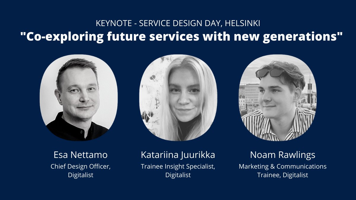 Next week you can meet us at Service Design Day in Helsinki and hear our keynote on how we co-explore future services with young people, and give them opportunities to have a taste of work-life with us. See you there!  #ssday22 #servicedesign #cocreation