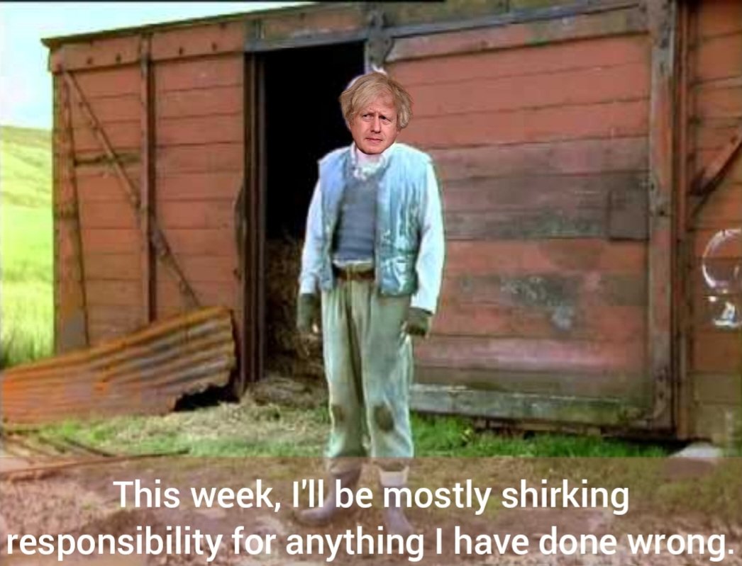 Thank Crunchie it's Friday.

This week Johnson is mostly feeling humbled &amp; defending his covid law breaking by saying he's an idiot who doesn't really get the rules he signed off.

If you don't believe a word of it, we are on the same page.

#GTTO
#FollowBackFriday
#folloback