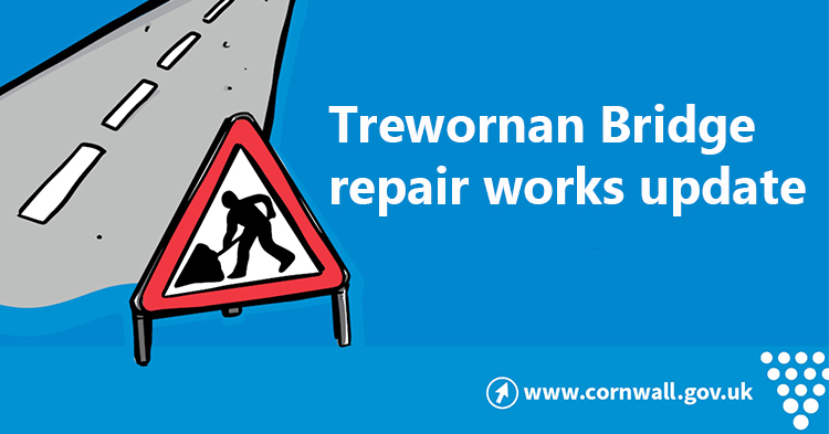 ⚠️ Following extensive repair works to Trewornan Bridge on the B3314, the road is expected to be reopened ahead of time by lunchtime today (Friday, May 27), thanks to good progress made by our structural maintenance and repair teams. Thank you for your patience.