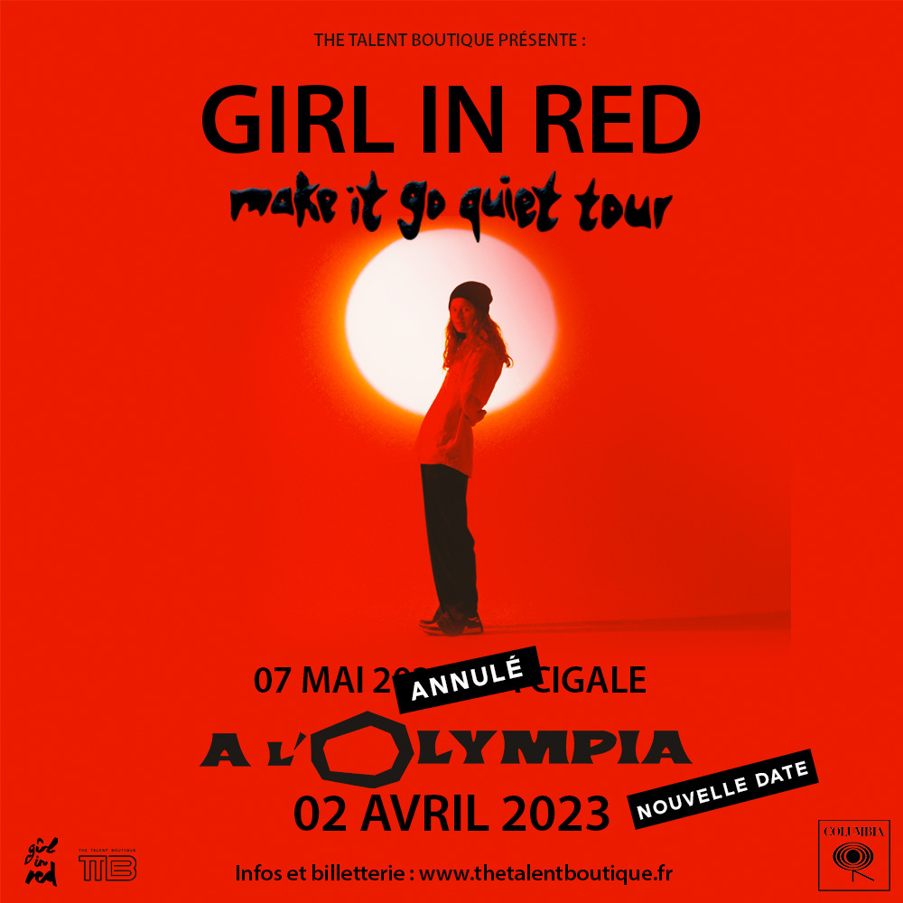 Les billets pour le concert de #GirlInRed le dimanche 2 avril 2023 à L'Olympia sont désormais en vente.

🎟️bit.ly/3t0ZWEC