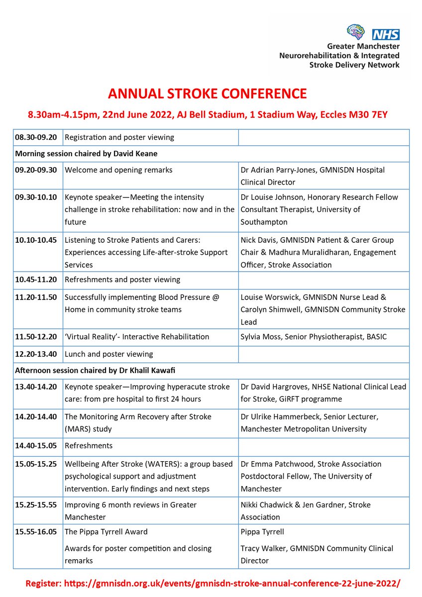 GMNISDN's tweet photo. Our annual #stroke conference on 23 June is closed for registrations 😪BUT you can watch it being LIVE STREAMED on our @YouTube channel &amp; we'll be uploading the recording after the event 😃
@Deborah71247971 @HargrovesDavid @StrokeAssocNW @keeling_michael 
https://t.co/geTLjMBkr6 https://t.co/lcBU4OhAdG