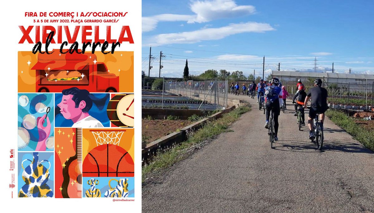 🚴‍♀️ El sábado 4 de junio, dentro de ‘Xirivella al carrer’, hemos organizado una ruta en bicicleta por las alquerías de Xirivella, Alaquàs y Picanya
✅ La actividad es para mayores de 16 años y puedes inscribirte en este enlace: bit.ly/3GsEGx8
ℹ bit.ly/3wDcdRO