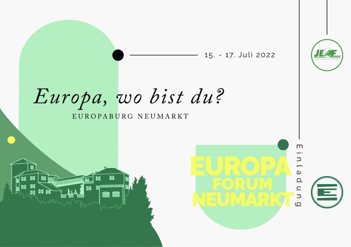 Europa-Forum Neumarkt 2022 vom 15.-17. Juli! Jetzt anmelden 👉 efb-steiermark.at/aktivitaeten/e… #efbstmk #europaforum #europaindersteiermark