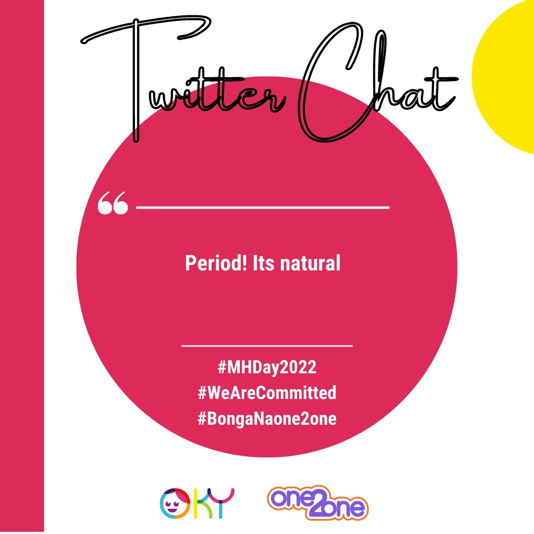 one2oneKE's tweet photo. @unicef
#MHDay2022  #WEARECOMMITTED
#EndPeriodStigma
#EndPeriodPoverty
#PeriodEducationForAll
#PeriodfriendlyToiletsForAll https://t.co/CJldJTR1VB