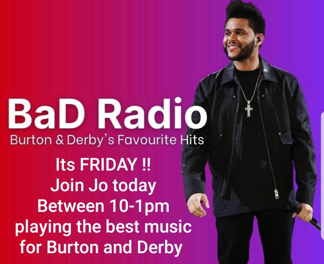 From 10-1pm join our brilliant presenter Jo for brunch, playing the very best music for #Derbyshire and #Staffordshire with great chat too. Go to badradio.co.uk or ask alexa to launch bad radio uk 
#Burton #Derby #badradio #goodmorning #Friday #GoodMorningTwitterWorld