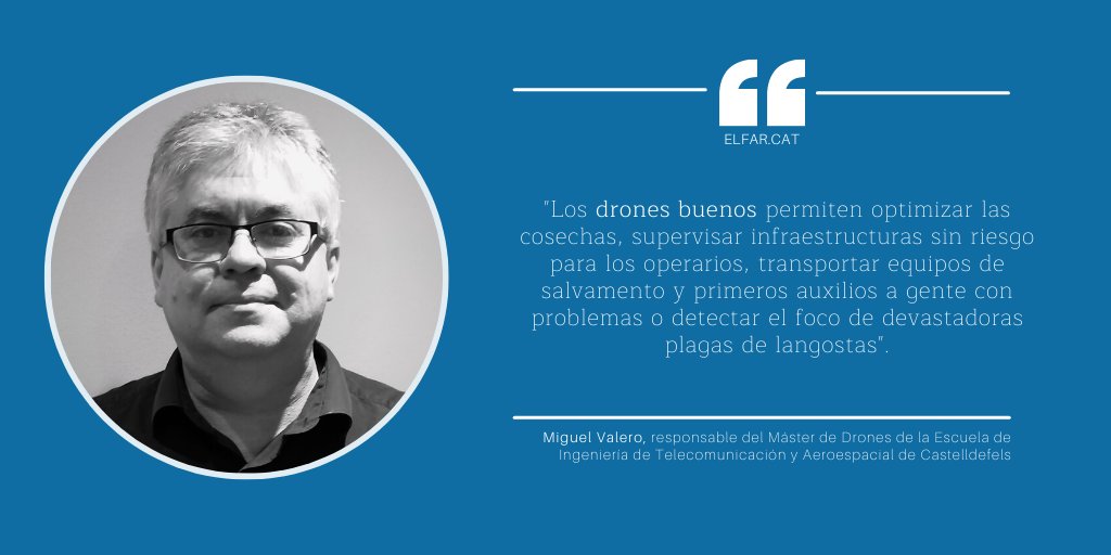 ElFarInformatiu's tweet photo. 𝐎𝐏𝐈𝐍𝐈𝐎́𝐍 ✍️l "Los drones buenos" de Miguel Valero, responsable del Máster de Drones de la Escuela de Ingeniería de Telecomunicación y Aeroespacial de Castelldefels
⏩ https://t.co/HUWw8BQc38
#DronLab #Castelldefels #UPCLlobregat https://t.co/X628tRJ1pS