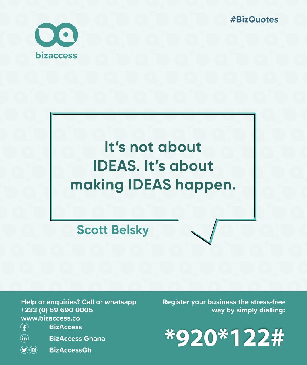 "It's not about ideas. It's about making ideas happen" - Scott Belsky

 #businessquotes #quotes #friday #bizquotes #bizaccess #tgif