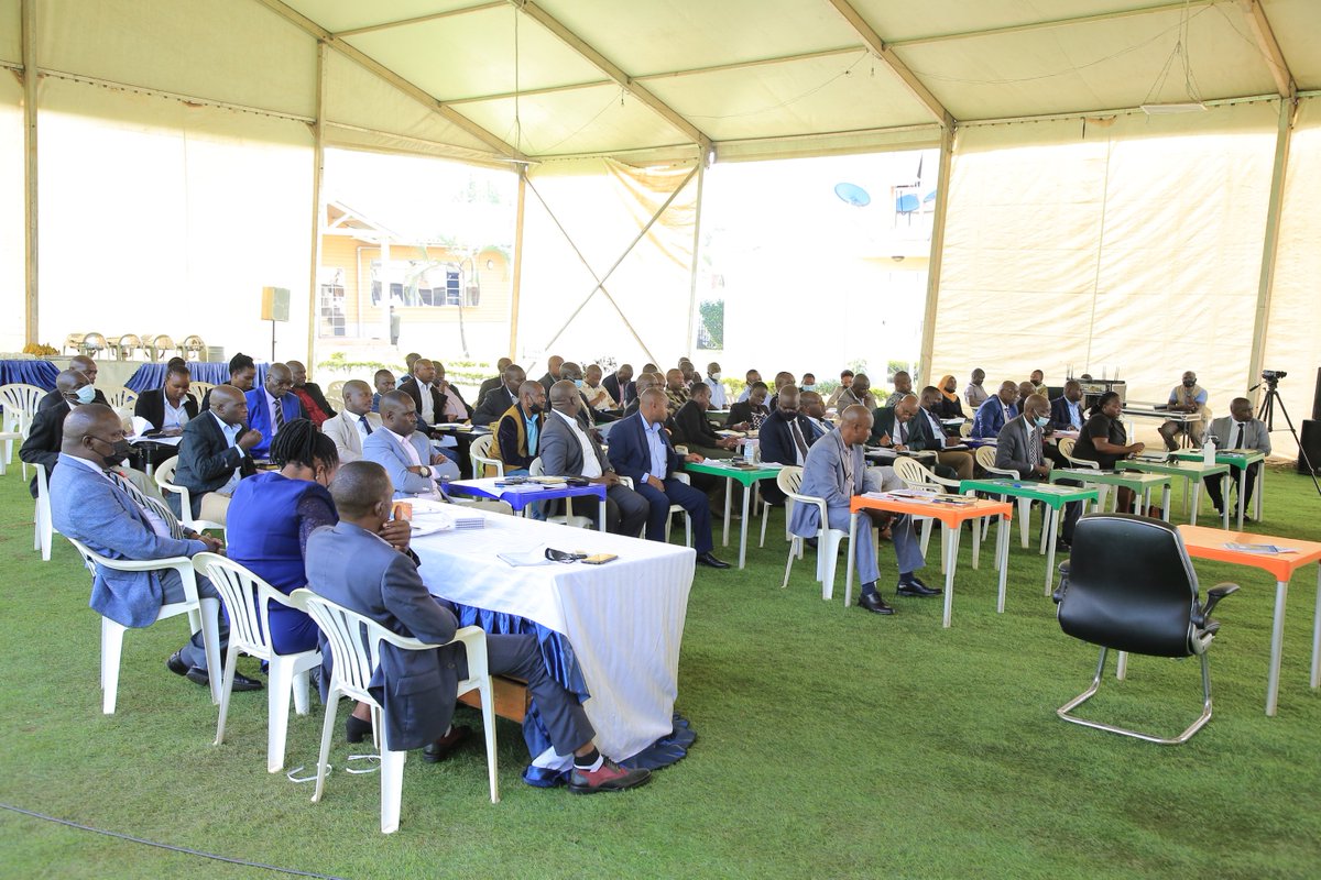 Now on: The Director of Public Prosecutions (DPP) Jane Frances Abodo addressing <a href="/CID1_UG/">Criminal Investigations Directorate-UPF</a>  heads of Departments, Units, and Regional CID officers at Police headquarters, Naguru. 

The officers are attending a two-day retreat aimed at improving the performance of CID