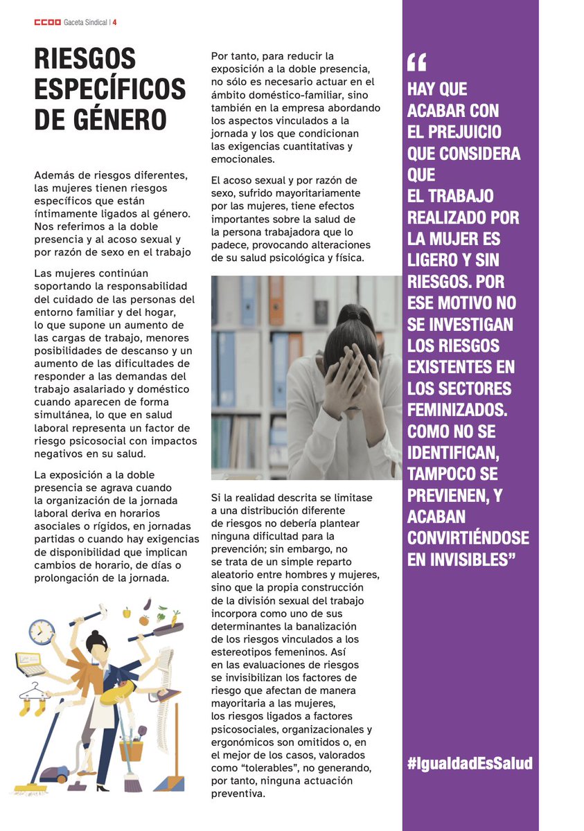 🗞 #GacetaSindical "Salud laboral con mirada de género" #IgualdadEsSalud 
🧵 1 de 2
ccoo.es/5dd0c18b598870…
