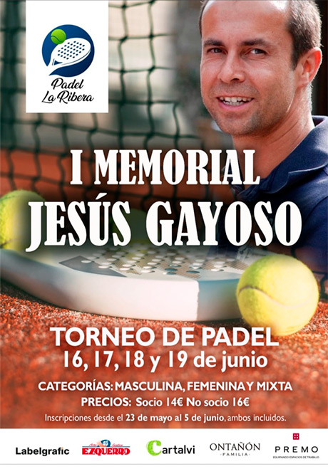 Bonito gesto con el I MEMORIAL JESÚS GAYOSO que se va a celebrar en PÁDEL LA RIBERA. Inscripciones hasta el 5 de Junio padelookrioja.com/index.php/noti… #padel #rioja