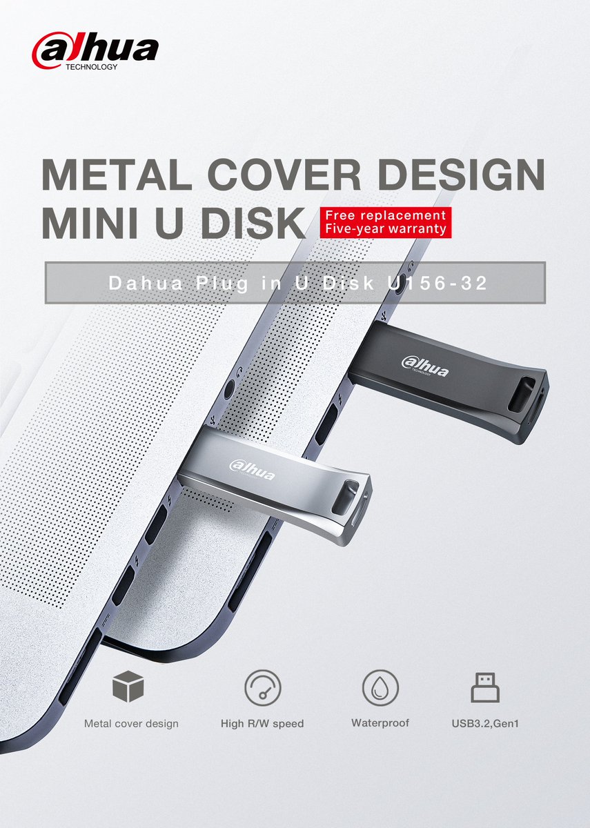 DahuaHQ's tweet photo. Does a USB stick only need high speed and large capacity? No! 🫢An excellent design can make a lot of difference with user experience.
With its waterproof metal casing💦, the #Dahua #Udisk U156-32 surely ticks all the boxes of a fast, reliable and durable external hard drive! https://t.co/2hp36DC27W