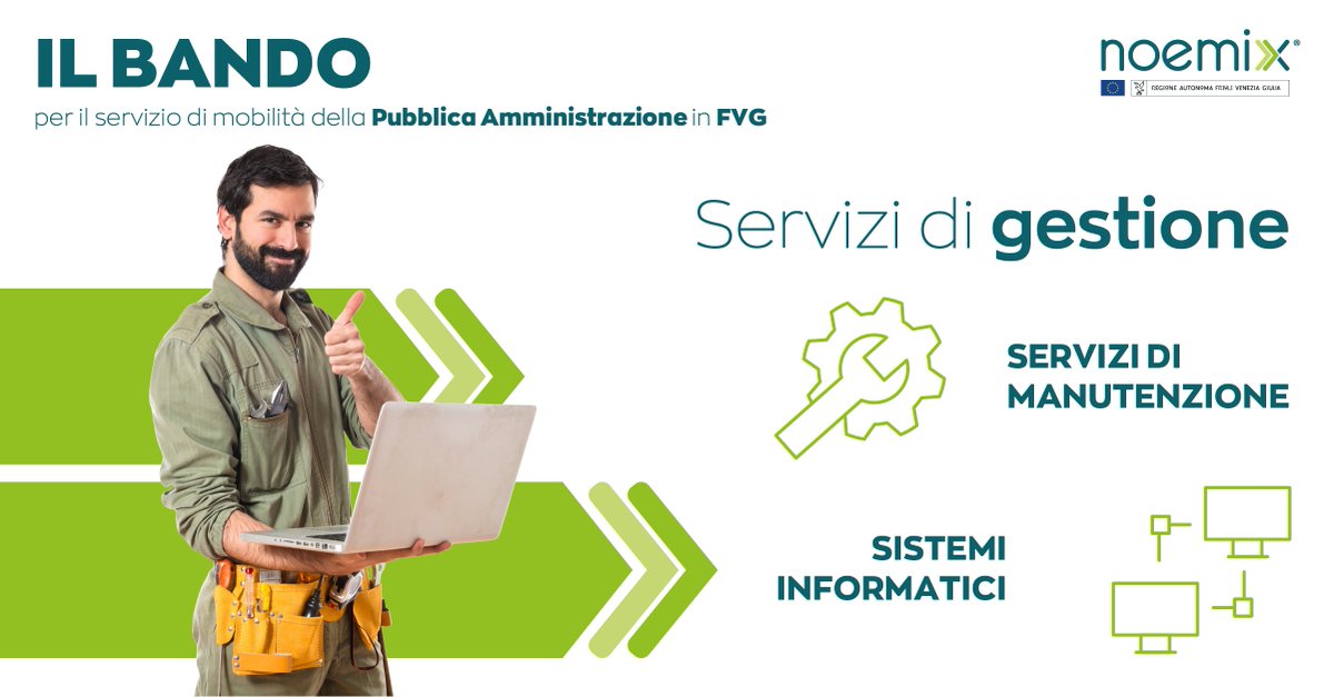 NoemixH2020's tweet photo. 17 GIORNI ALLA CHIUSURA DEL BANDO!
👉 https://t.co/T9zSMqW3K6
🦺 Se fornisci servizi di manutenzione e sistemi informatici, aspettiamo la tua offerta!
La nuova mobilità aziendale delle PA sarà predisposta di #sistemidigestione, che non lasceranno il personale a piedi! https://t.co/680wgs7k3j