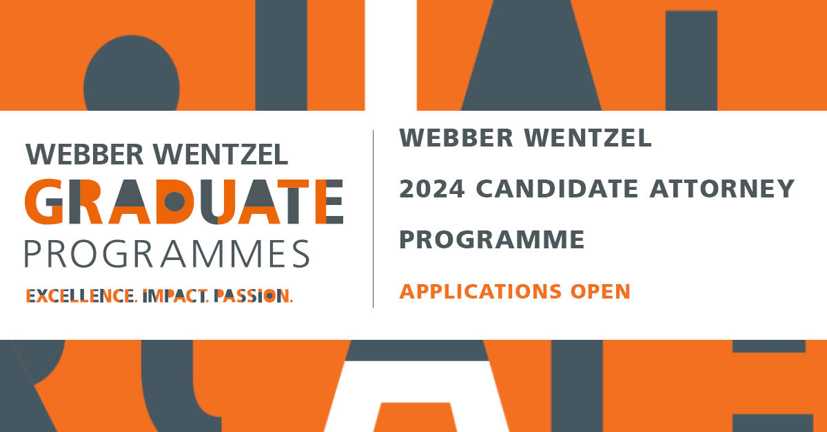 webberwentzel's tweet photo. Applications for the Webber Wentzel 2024 Candidate Attorney Programmes are still open. Our programme offers 3 rotations over the 2 year period. We are also invested in your growth through our in-house mentoring opportunities.

Apply here: https://t.co/ASBbhnxzT7

#WWCAProgramme https://t.co/cg34li9XRX
