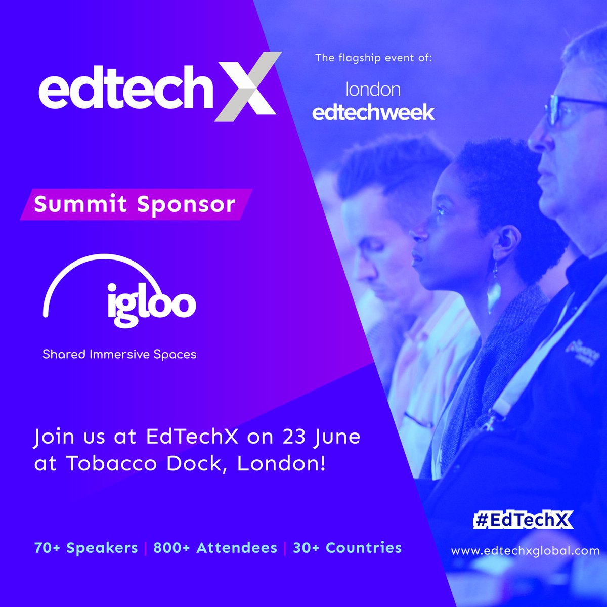 IglooVision's tweet photo. Want to say hi at @edtechweekldn? We'll be showcasing our immersive cylinder as part of the EdTechX Summit on 23rd June, alongside hosting an immersive showcase on 24th June. Sign up here to join our showcase👉https://t.co/M1eGm8yMUD
#LETW #EdTechX #EdTechXSummit #EdTech https://t.co/qfMo9YJgs5