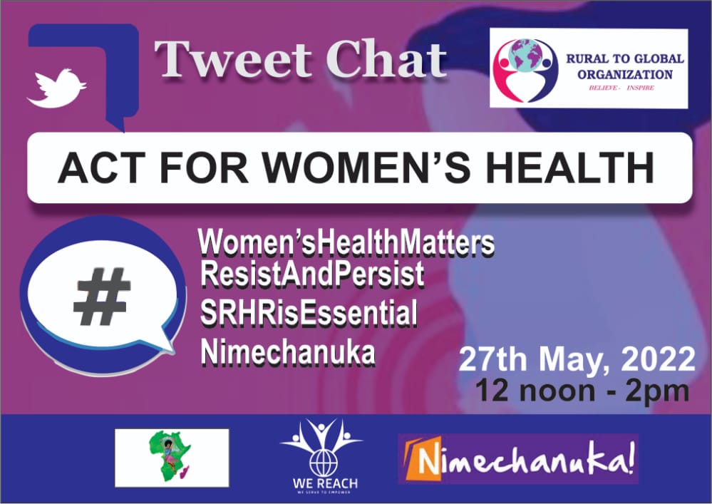 This is a great opportunity to draw attention towards the plethora of issues experienced by woemen in the society. 
Are you ready for today's engagement! #ResistAndPersist #WomensHealthMatters #SRHRisEssential #Nimechanuka