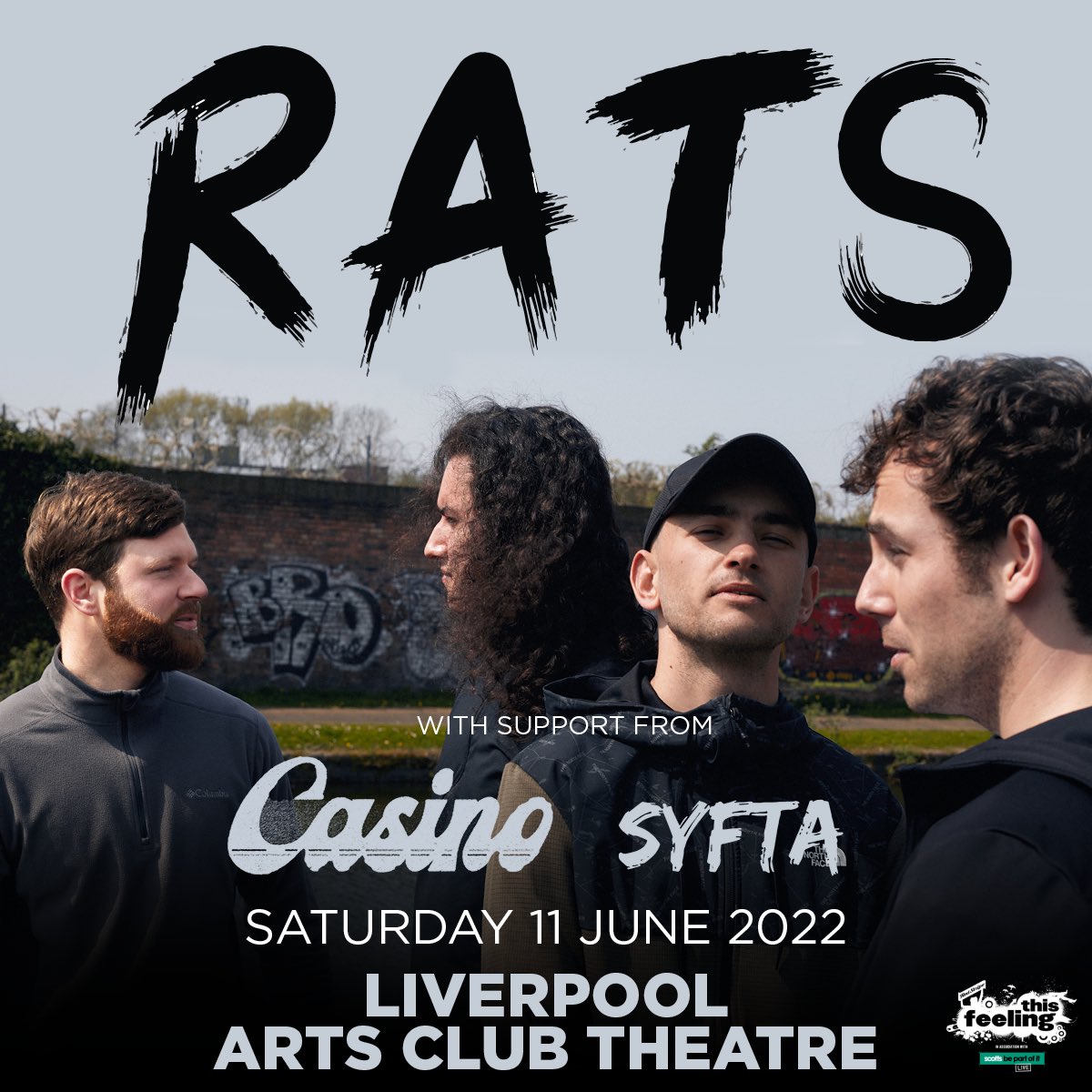 supports announced @Casino_band_ & @SyftaBand join @thoserats Liverpool @ArtsClubHQ June 11