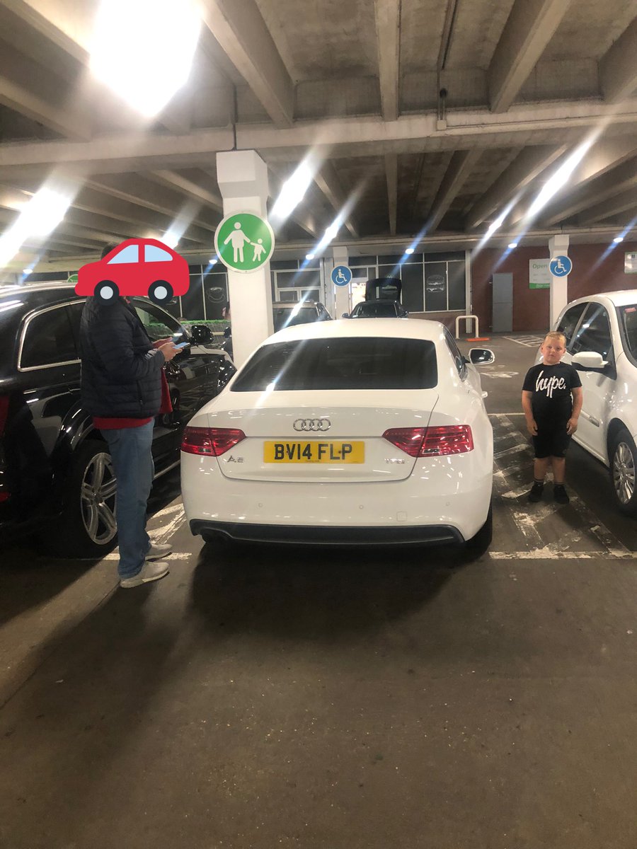 sarah19128's tweet photo. @asda  more need to be done regarding adult and child parking at your stores. These 2 cars have no children with them and have refused to move even when staff have told them to move. Just so they can put oil in their car!Abusive to others also when told to move! https://t.co/Q6mxnQRVFE